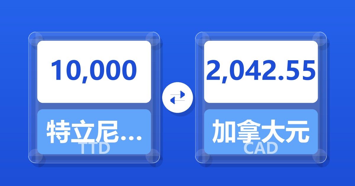 10,000特立尼达和多巴哥元兑加拿大元