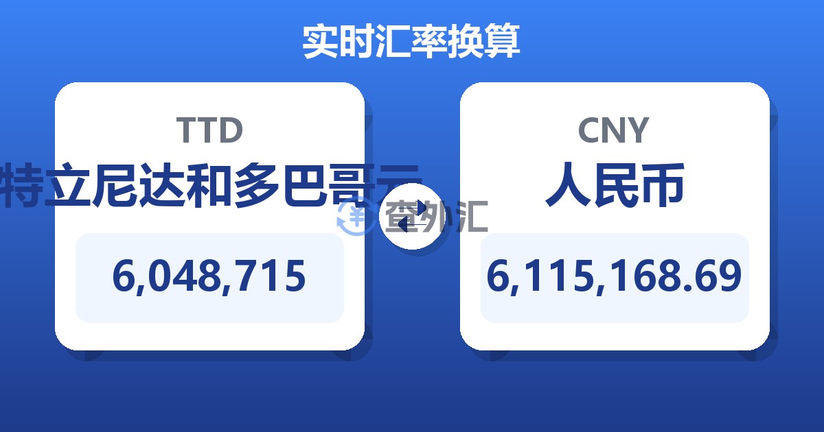 6,048,715特立尼达和多巴哥元兑人民币