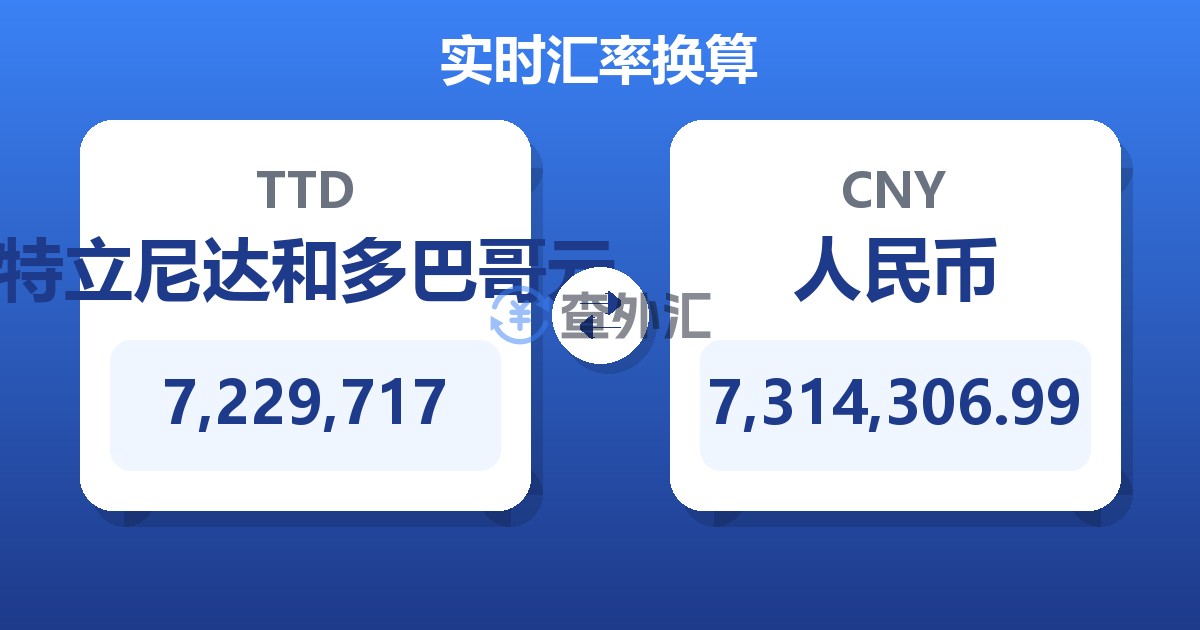 7,229,717特立尼达和多巴哥元兑人民币