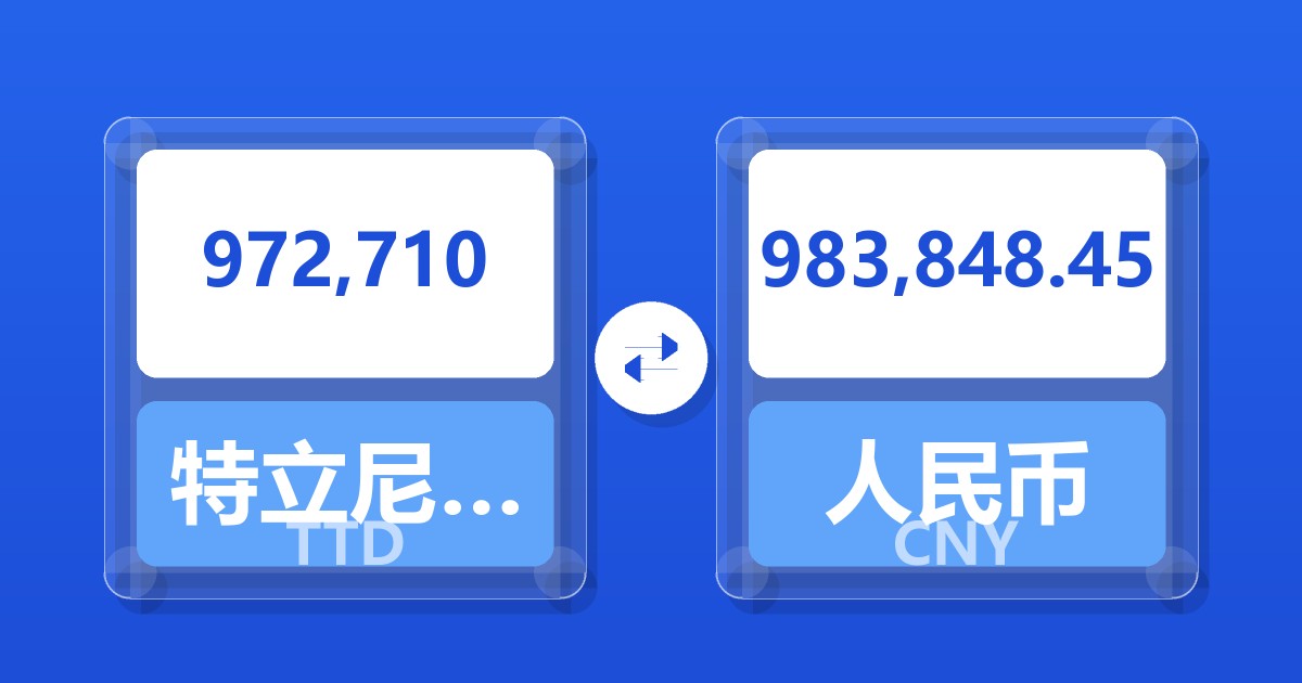 972,710特立尼达和多巴哥元兑人民币