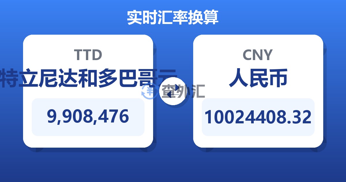 9,908,476特立尼达和多巴哥元兑人民币
