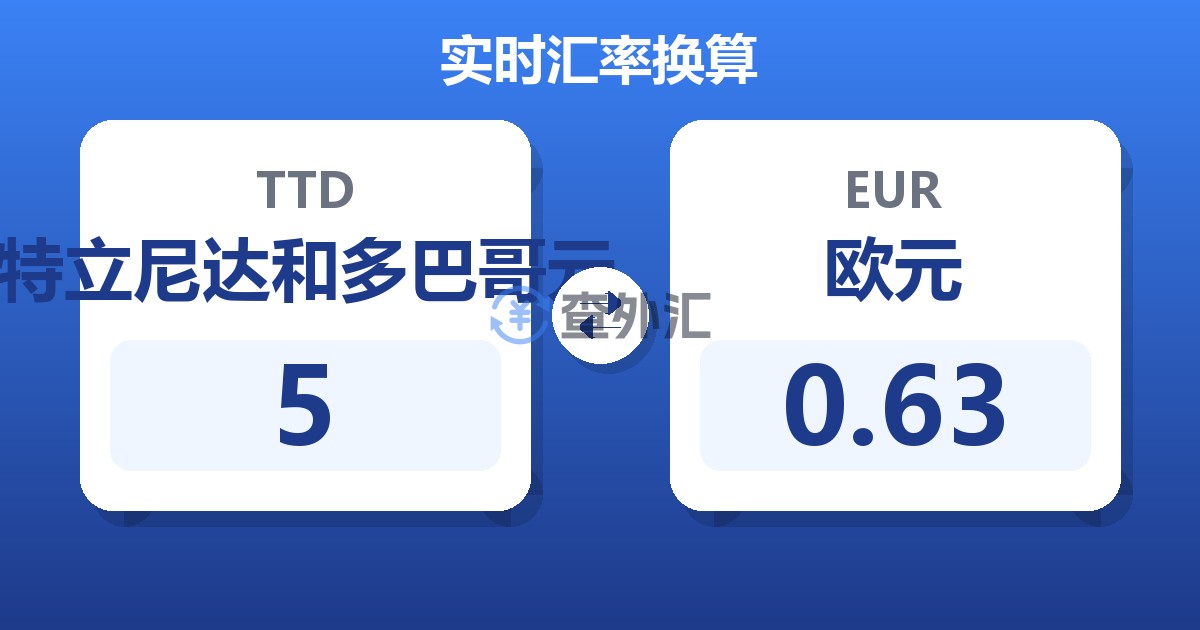 5特立尼达和多巴哥元兑欧元