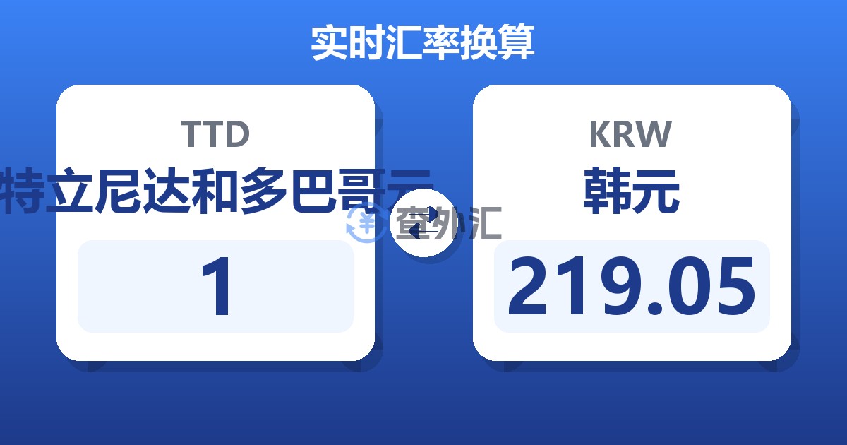 1特立尼达和多巴哥元兑韩元