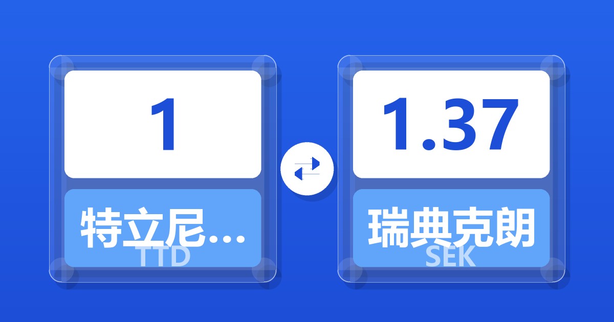 1特立尼达和多巴哥元兑瑞典克朗