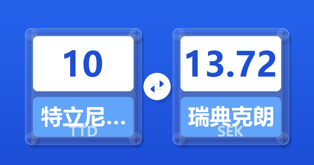 10特立尼达和多巴哥元兑瑞典克朗