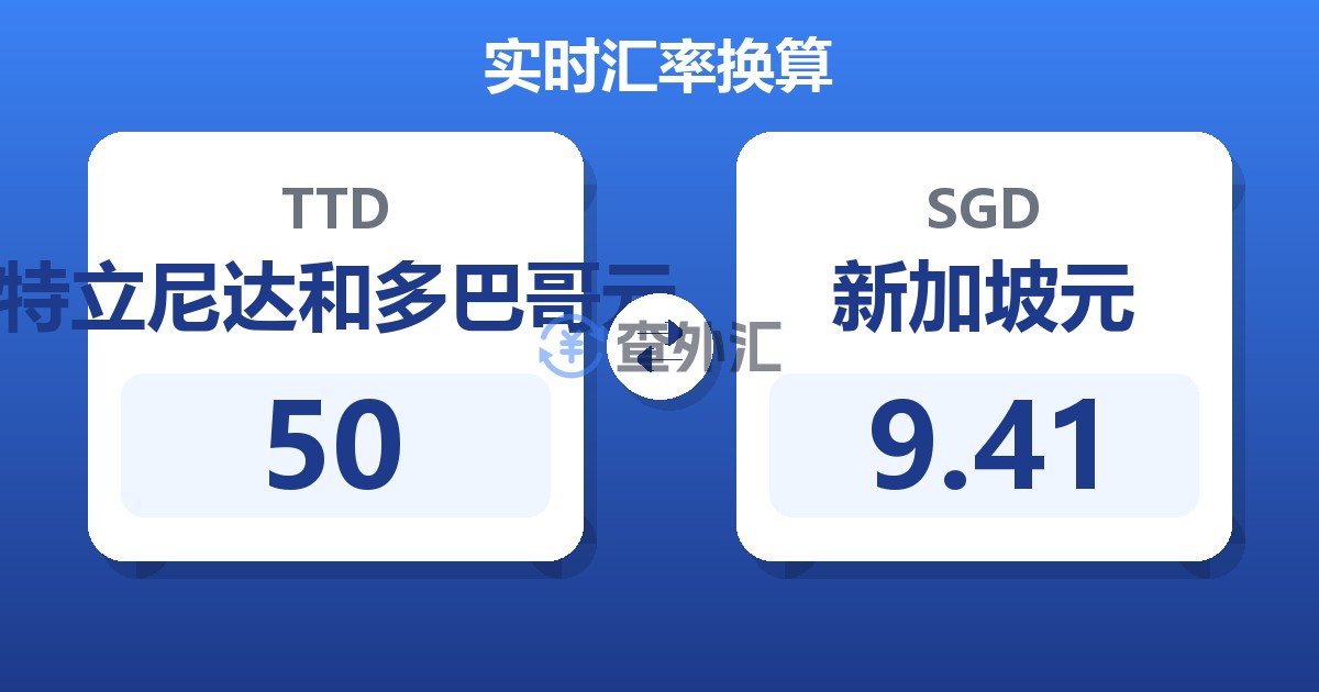 50特立尼达和多巴哥元兑新加坡元