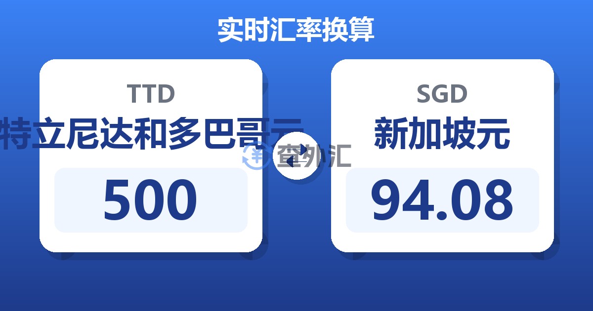 500特立尼达和多巴哥元兑新加坡元