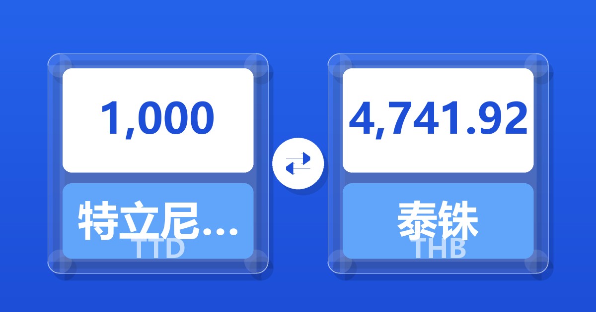 1,000特立尼达和多巴哥元兑泰铢