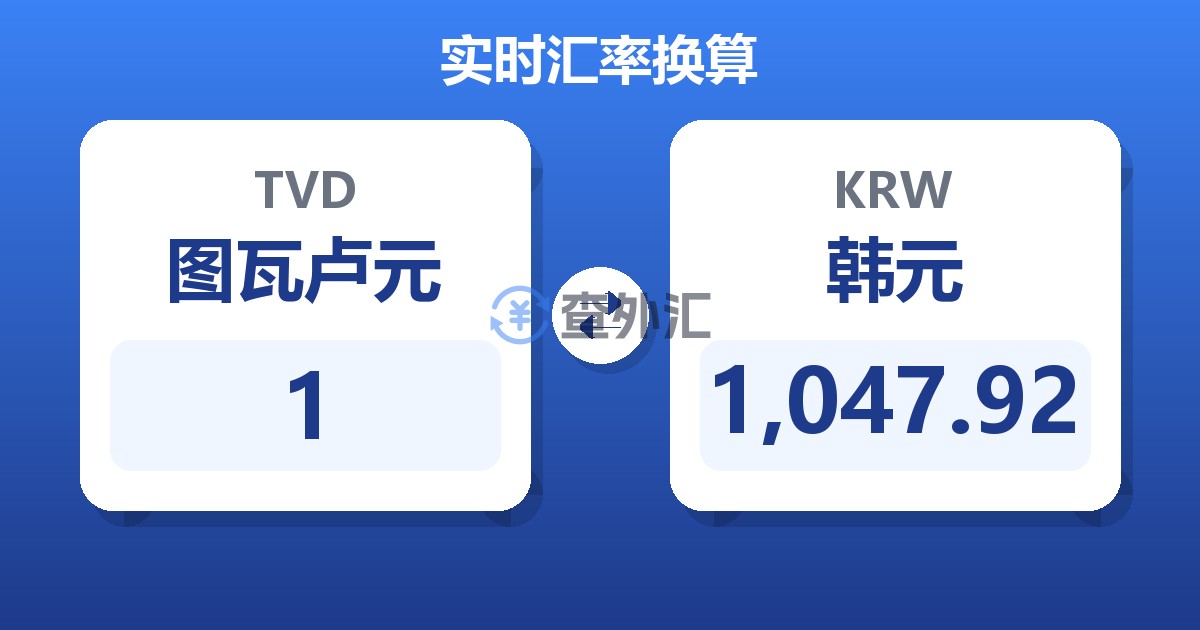 1图瓦卢元兑韩元