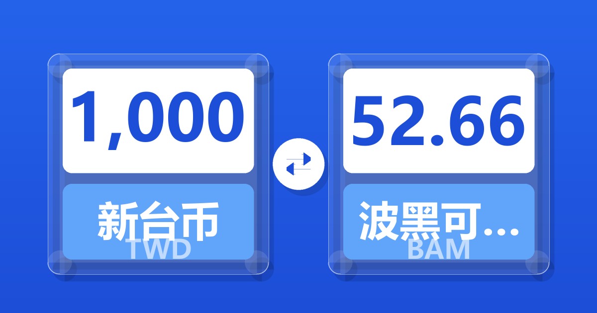 1,000新台币兑波黑可兑换马克