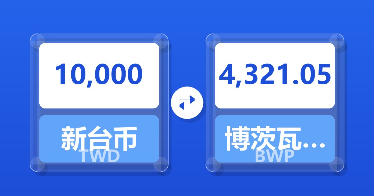 10,000新台币兑博茨瓦纳普拉