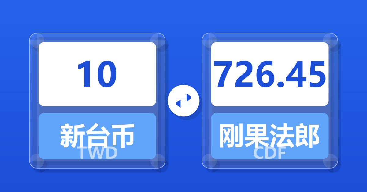 10新台币兑刚果法郎