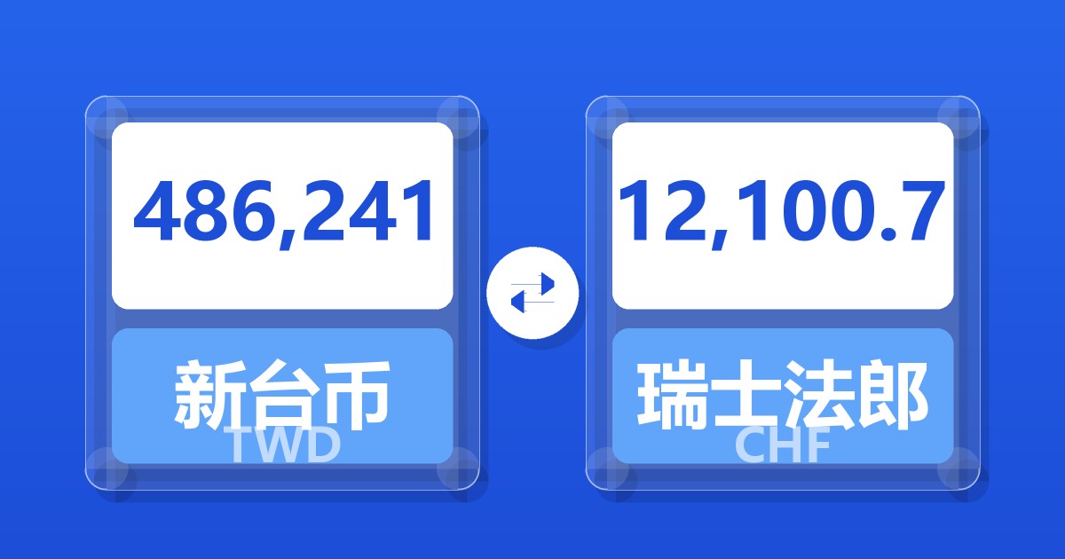 486,241新台币兑瑞士法郎