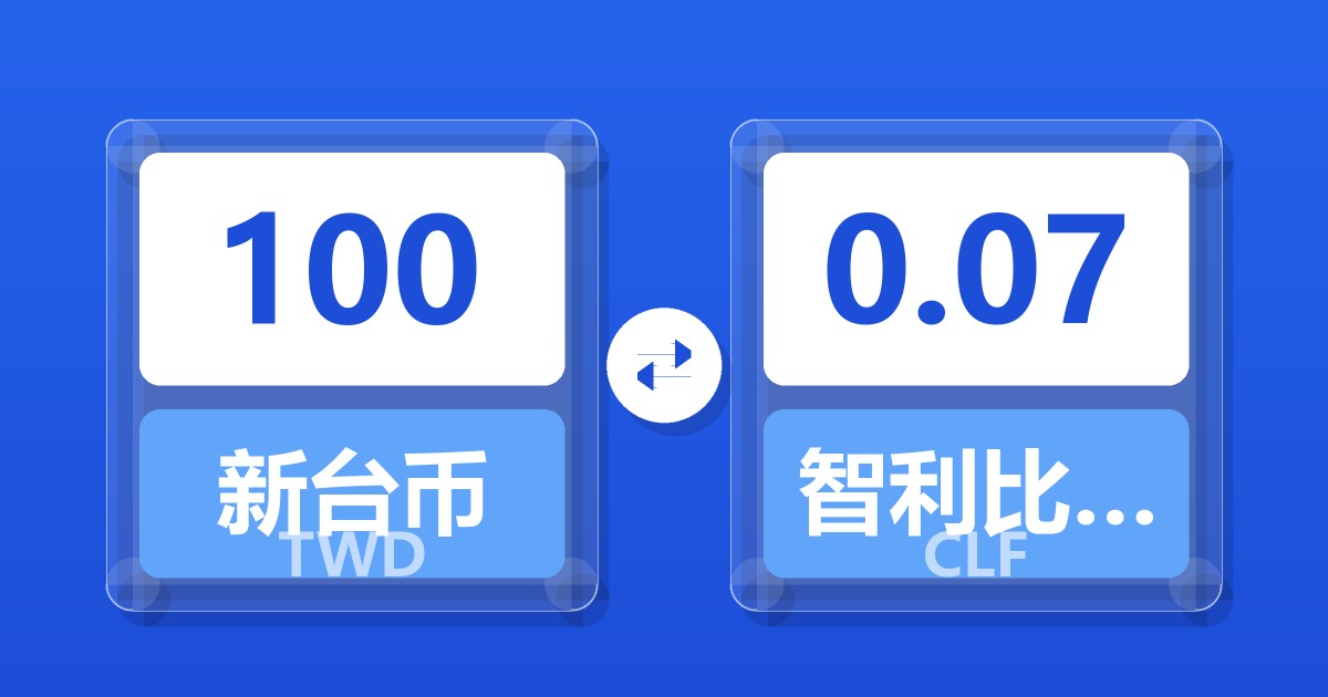 100新台币兑智利比索（UF）