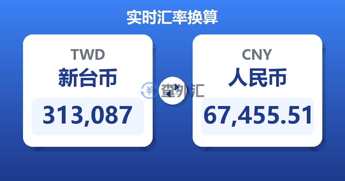 313,087新台币兑人民币