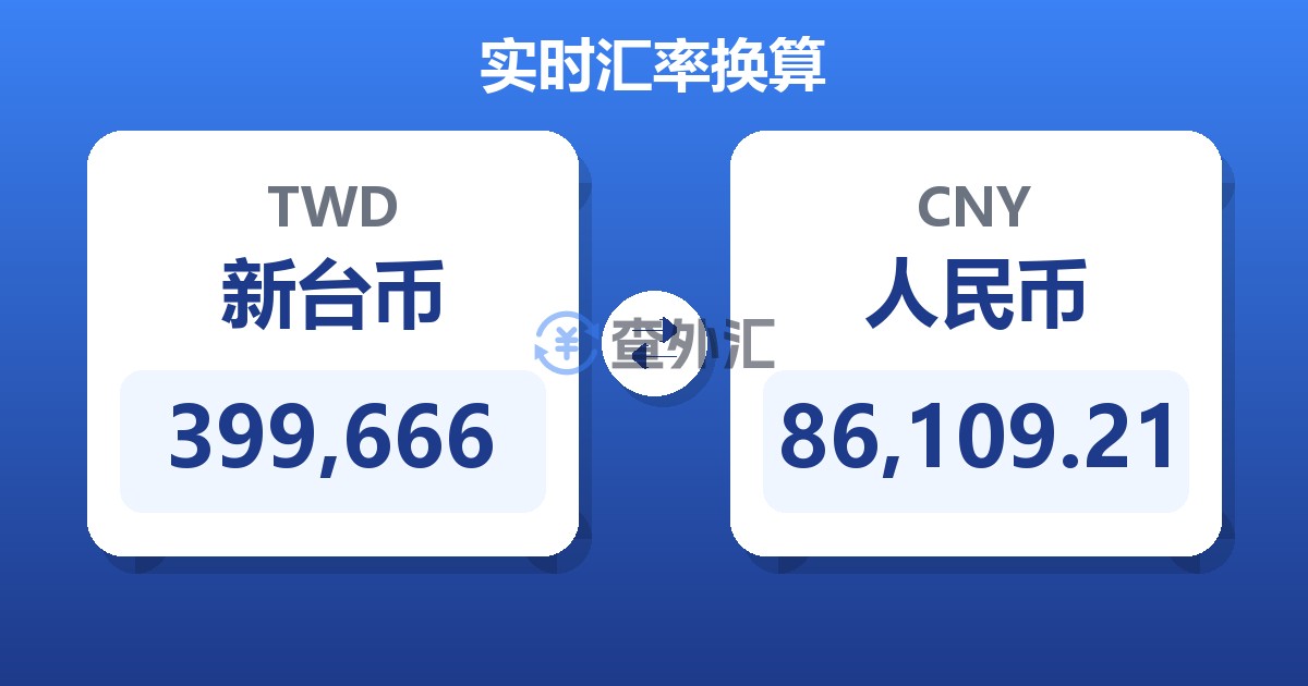 399,666新台币兑人民币