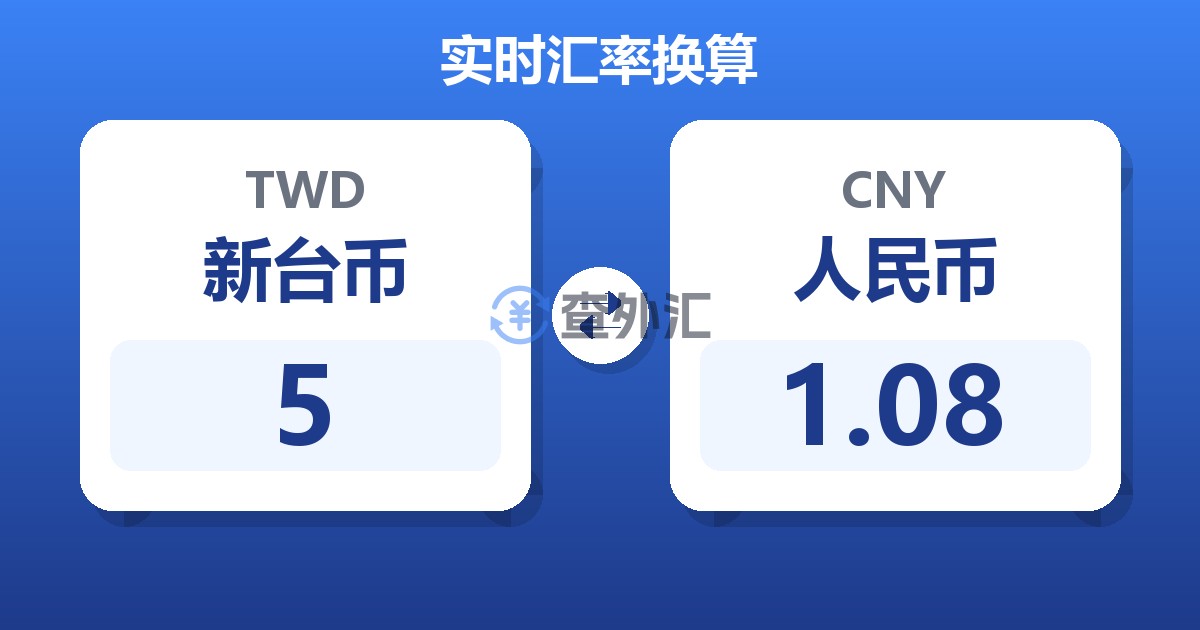 5新台币兑人民币