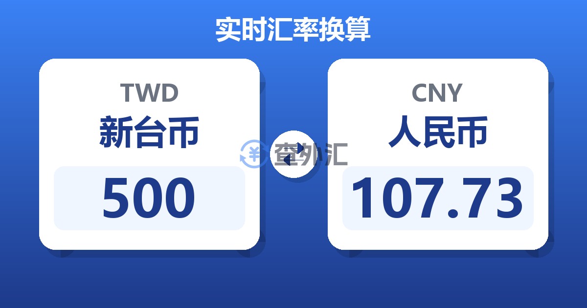 500新台币兑人民币
