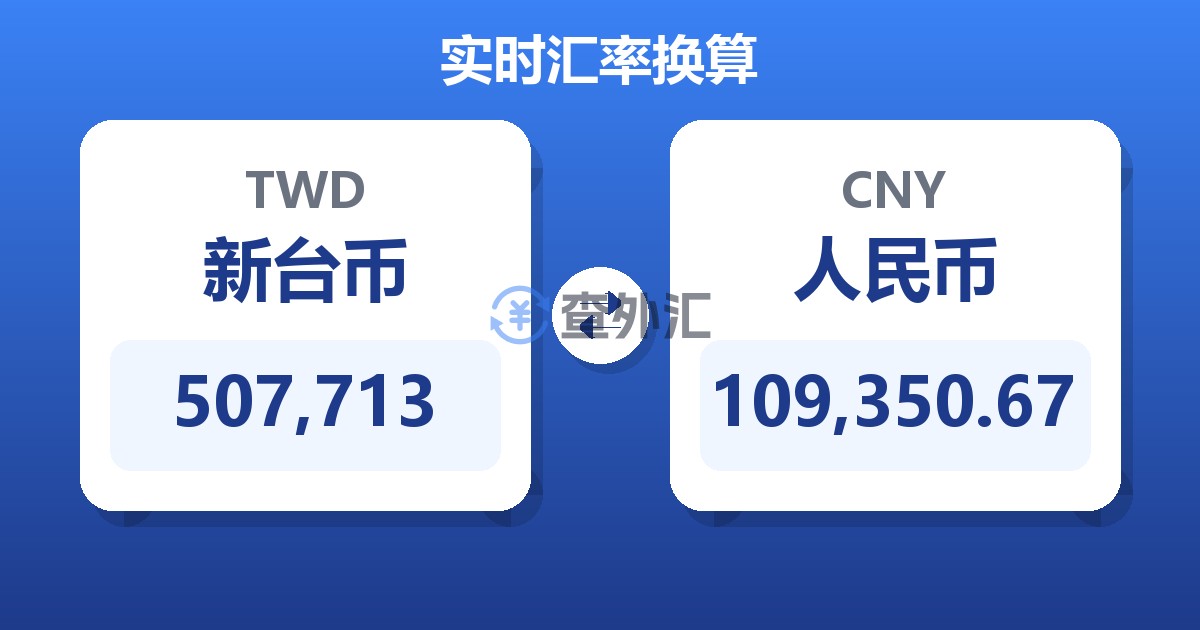 507,713新台币兑人民币