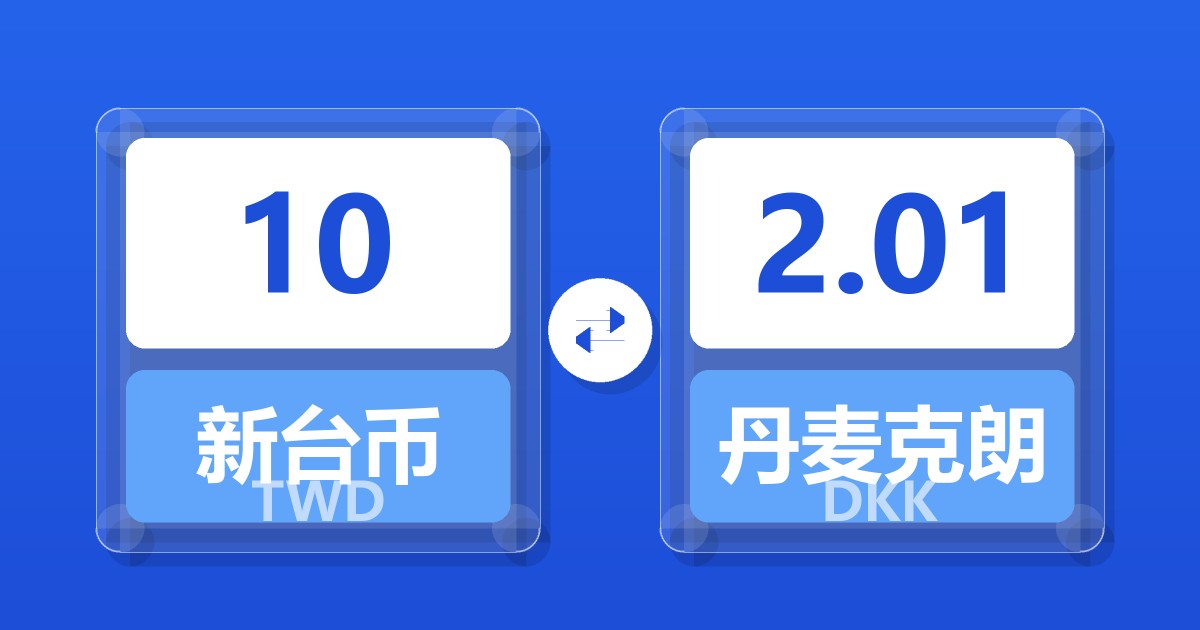 10新台币兑丹麦克朗