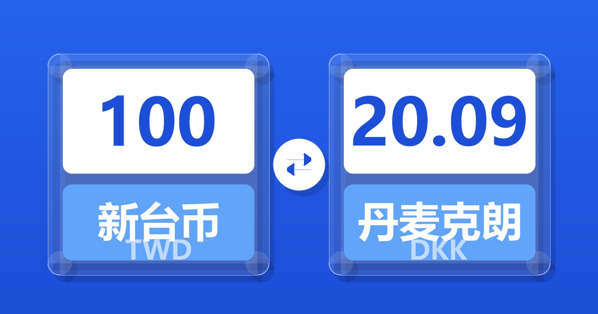 100新台币兑丹麦克朗