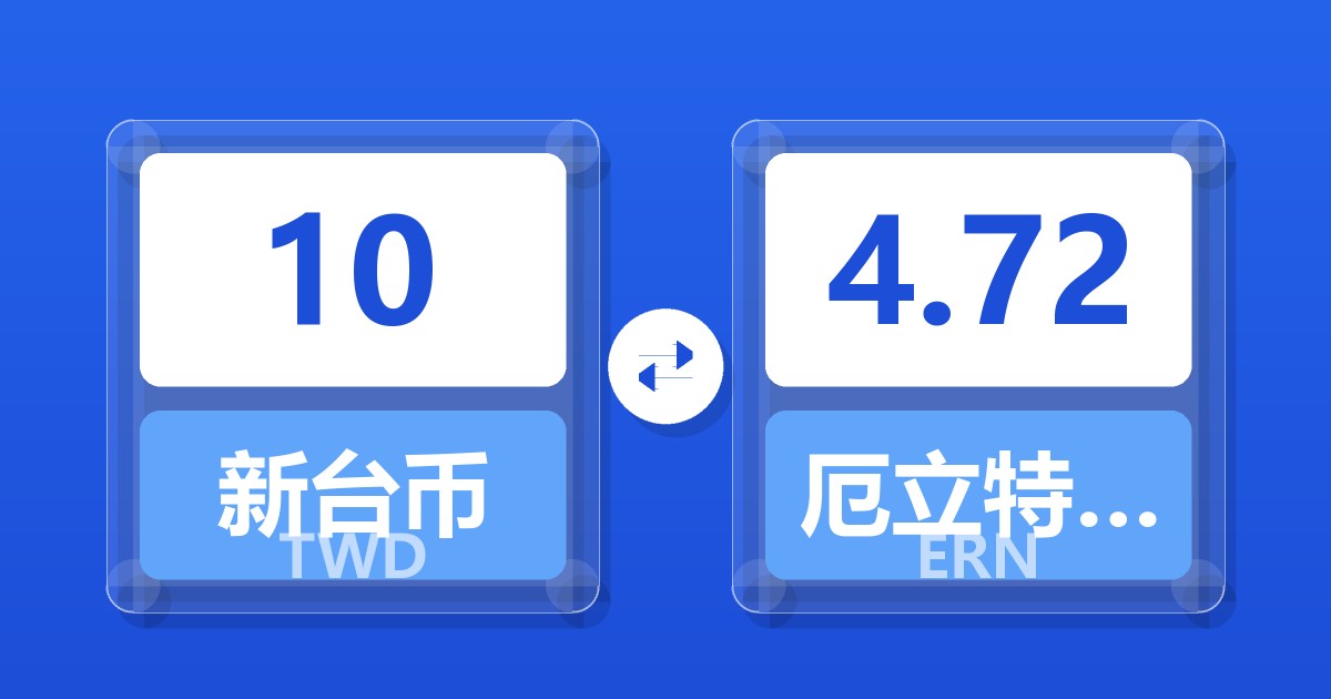 10新台币兑厄立特里亚纳克法