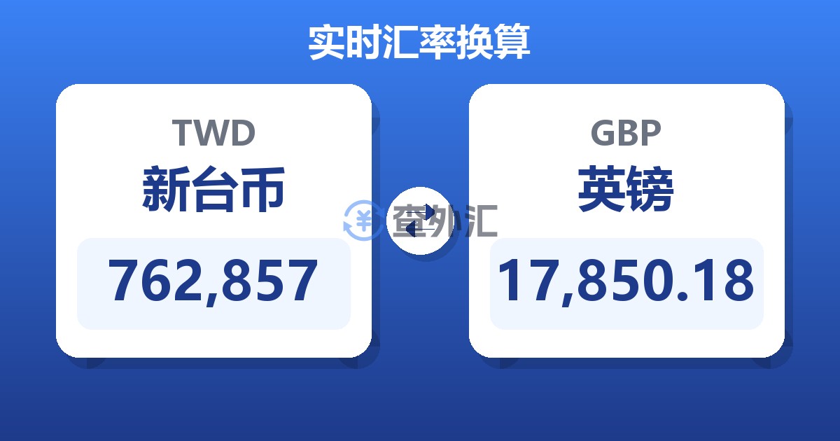 762,857新台币兑英镑