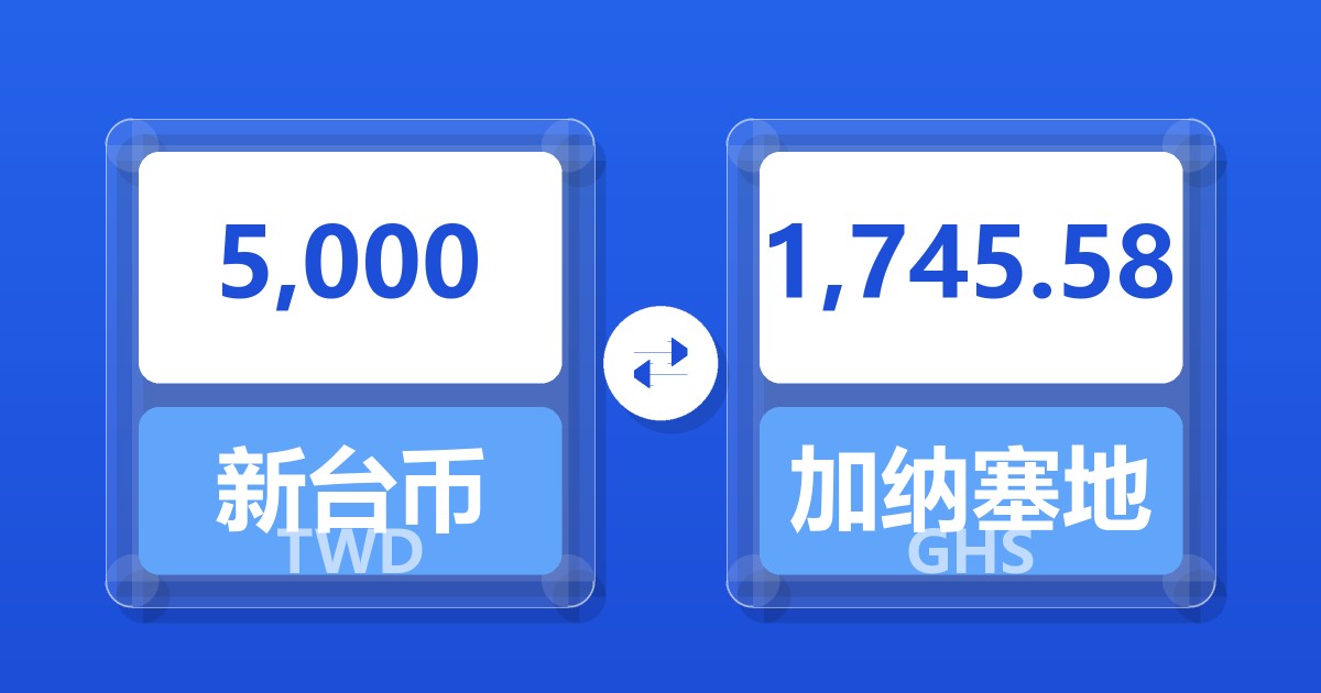 5,000新台币兑加纳塞地