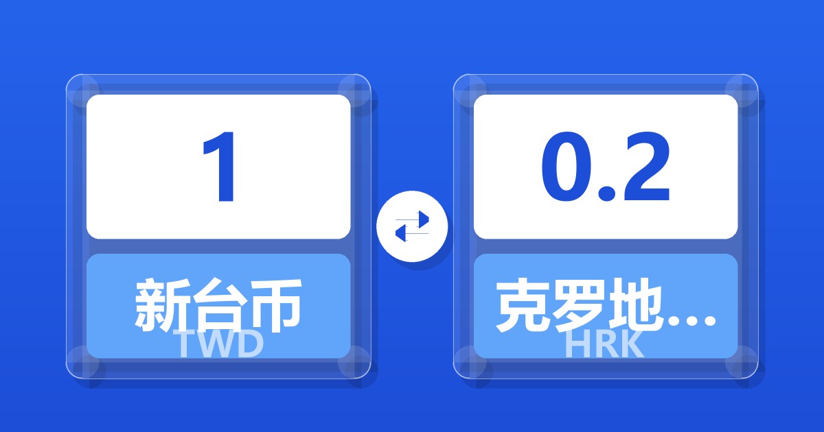 1新台币兑克罗地亚库纳