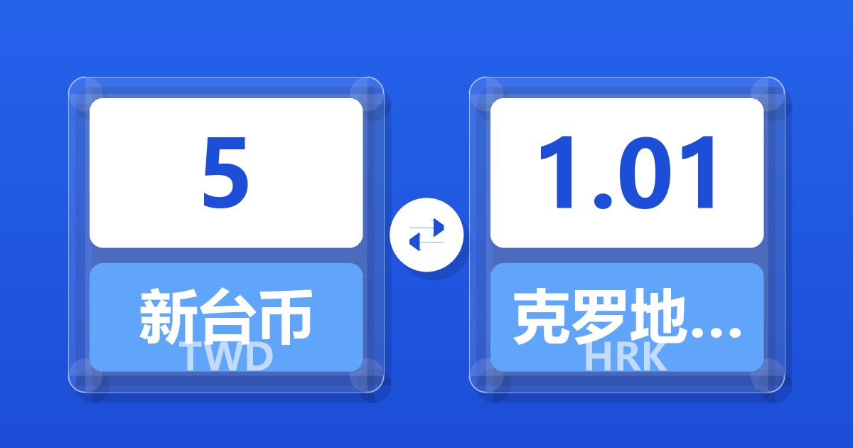 5新台币兑克罗地亚库纳