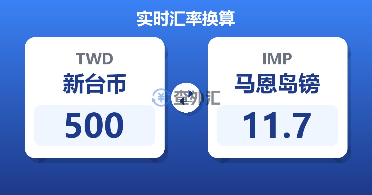 500新台币兑马恩岛镑