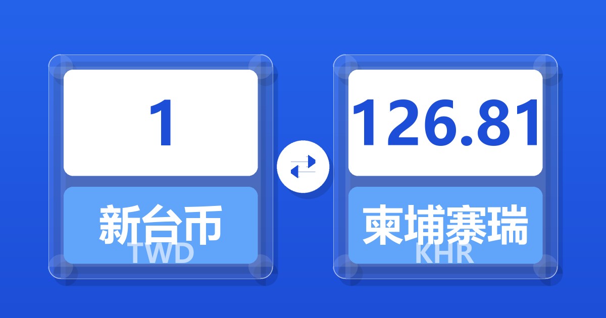 1新台币兑柬埔寨瑞尔