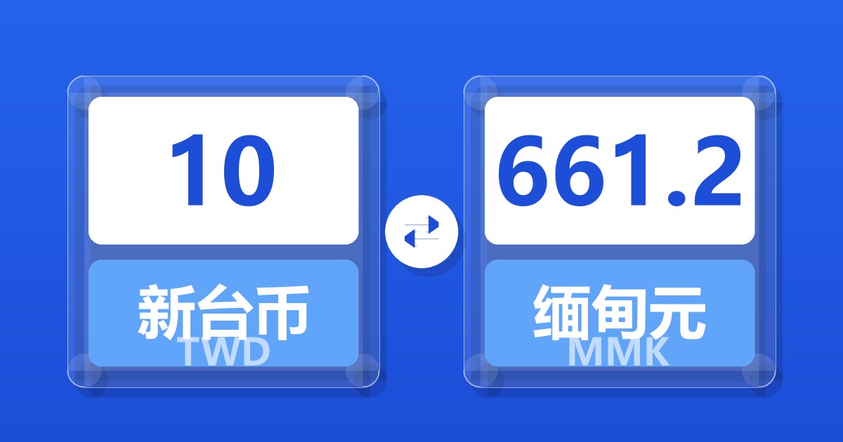 10新台币兑缅甸元