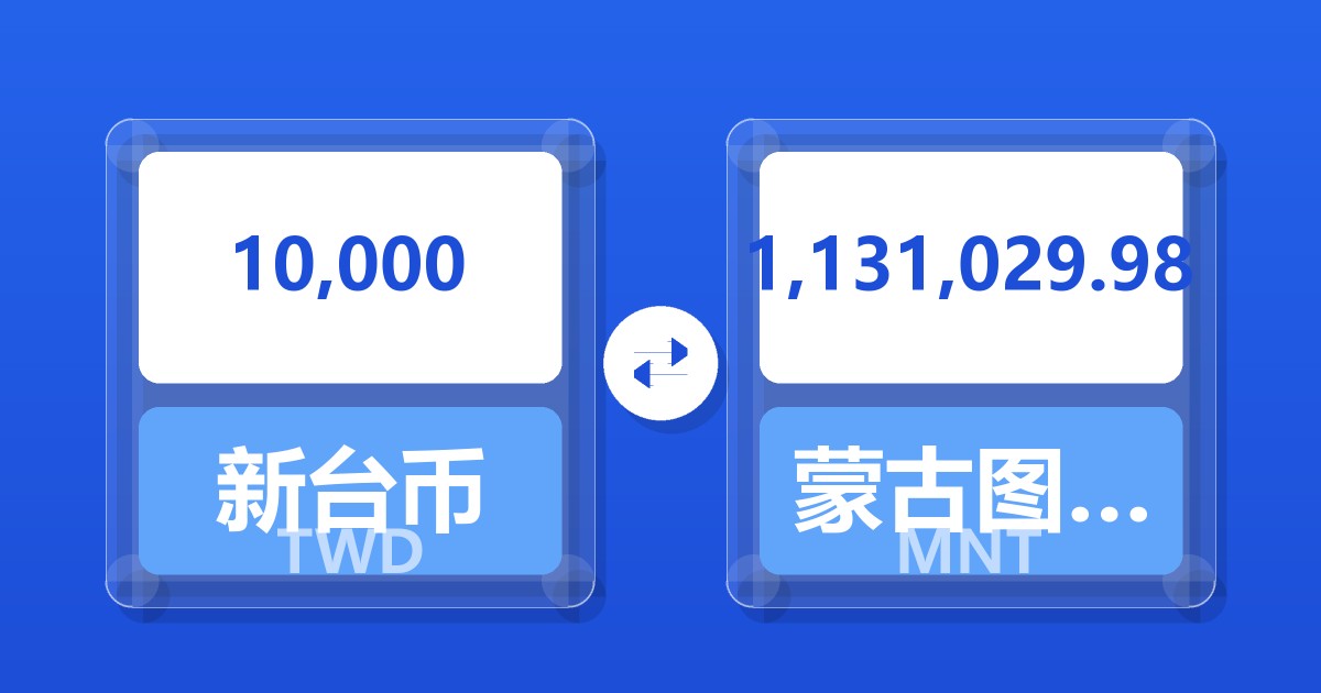 10,000新台币兑蒙古图格里克