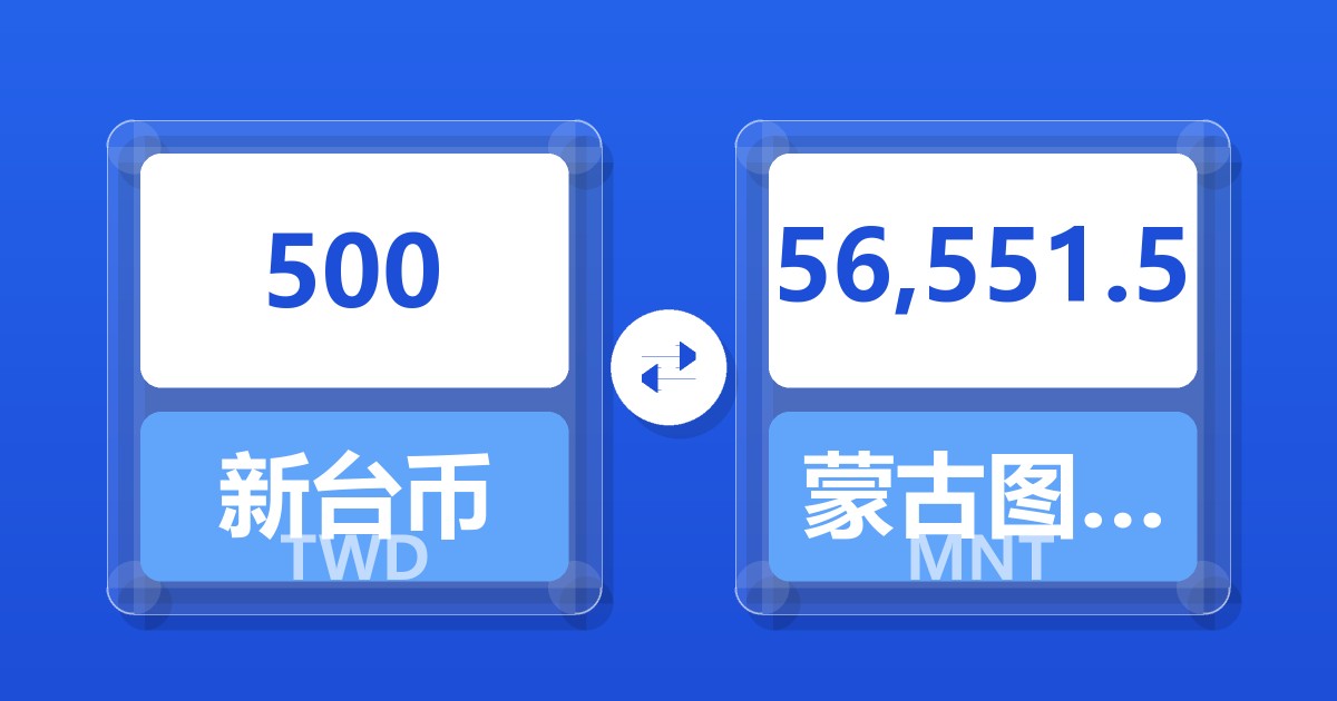 500新台币兑蒙古图格里克