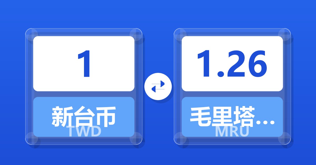 1新台币兑毛里塔尼亚乌吉亚