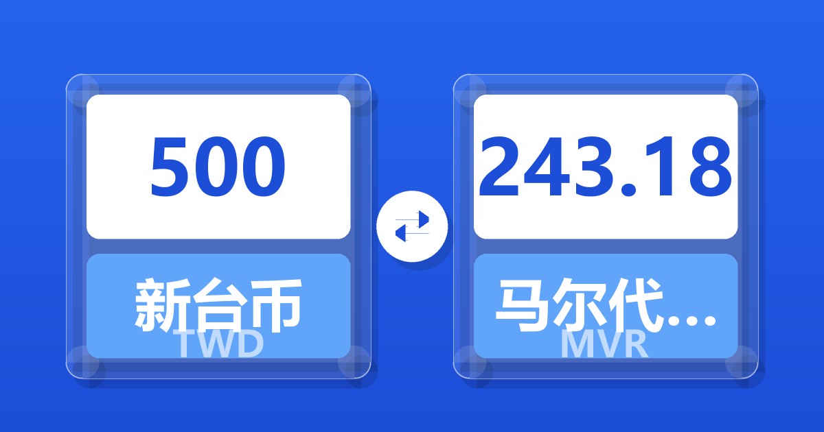 500新台币兑马尔代夫拉菲亚