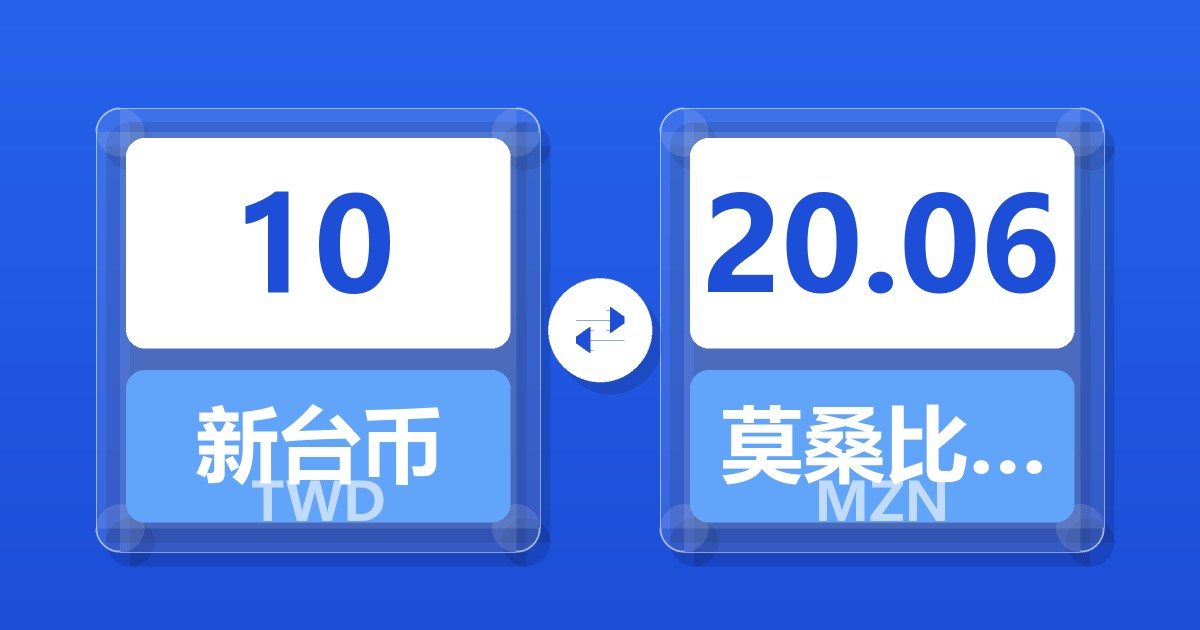 10新台币兑莫桑比克梅蒂卡尔