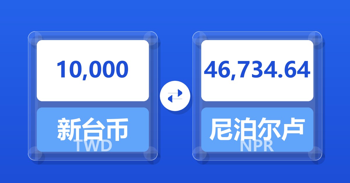 10,000新台币兑尼泊尔卢比