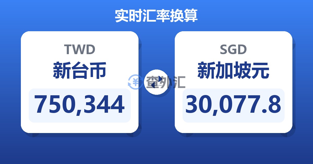 750,344新台币兑新加坡元