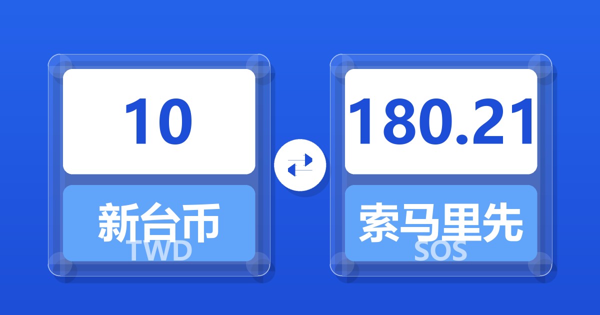 10新台币兑索马里先令