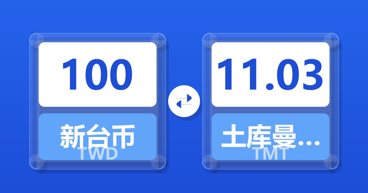 100新台币兑土库曼斯坦马纳特