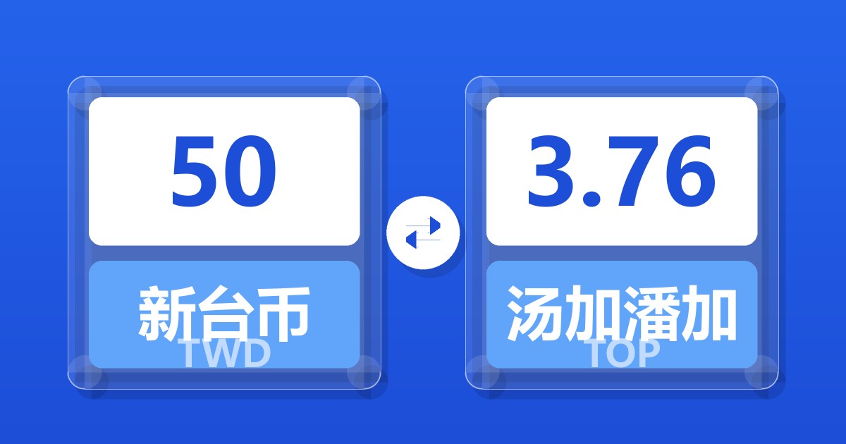 50新台币兑汤加潘加