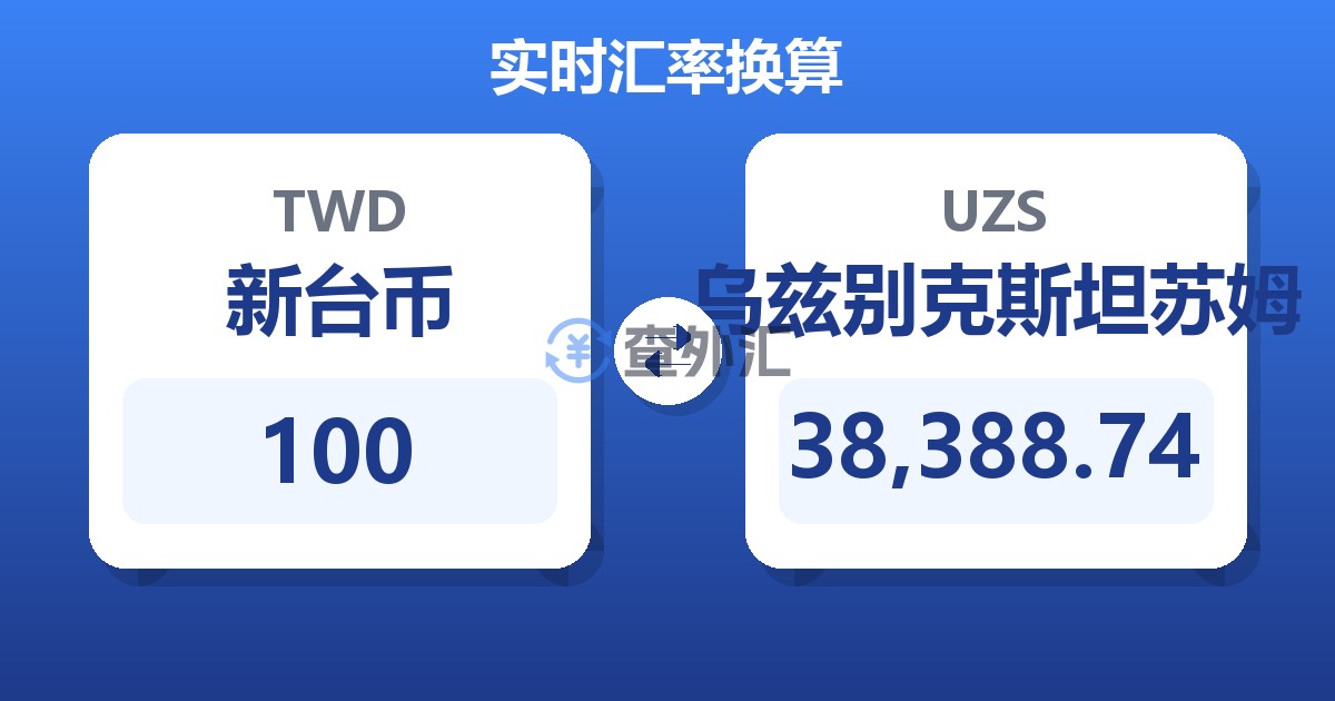 100新台币兑乌兹别克斯坦苏姆