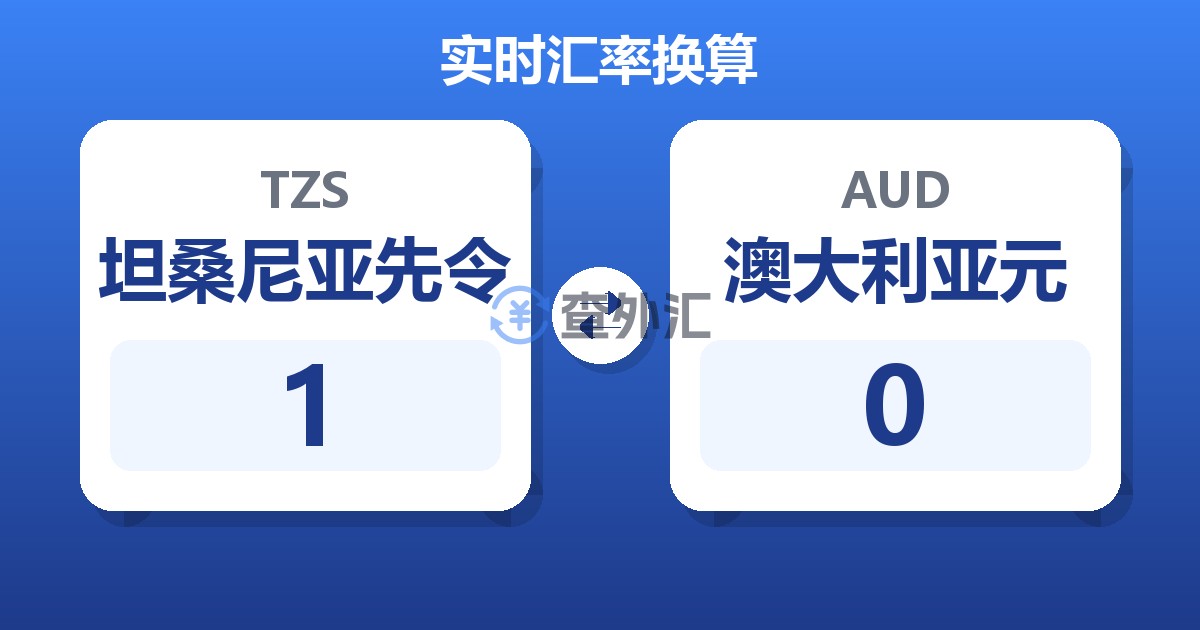 1坦桑尼亚先令兑澳大利亚元