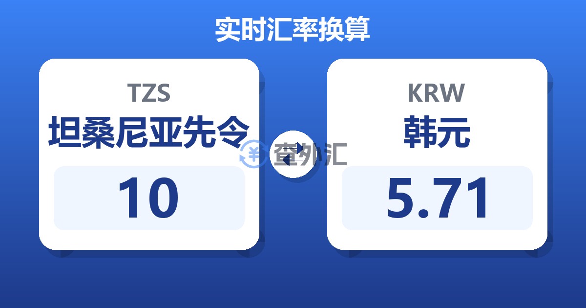 10坦桑尼亚先令兑韩元