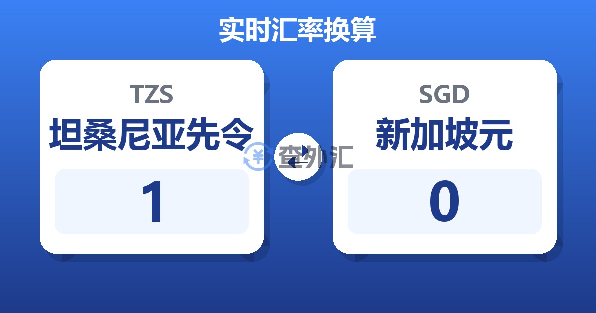 1坦桑尼亚先令兑新加坡元