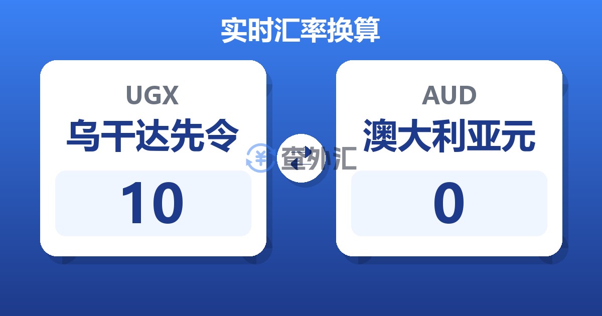 10乌干达先令兑澳大利亚元