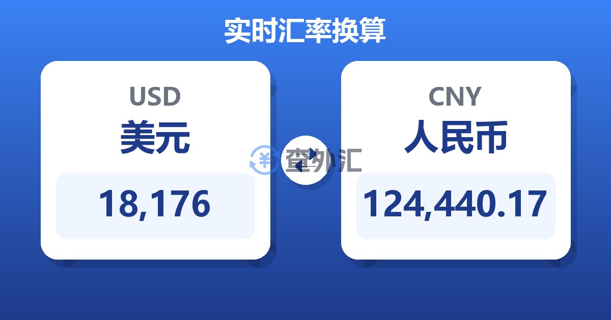 18,176美元兑人民币