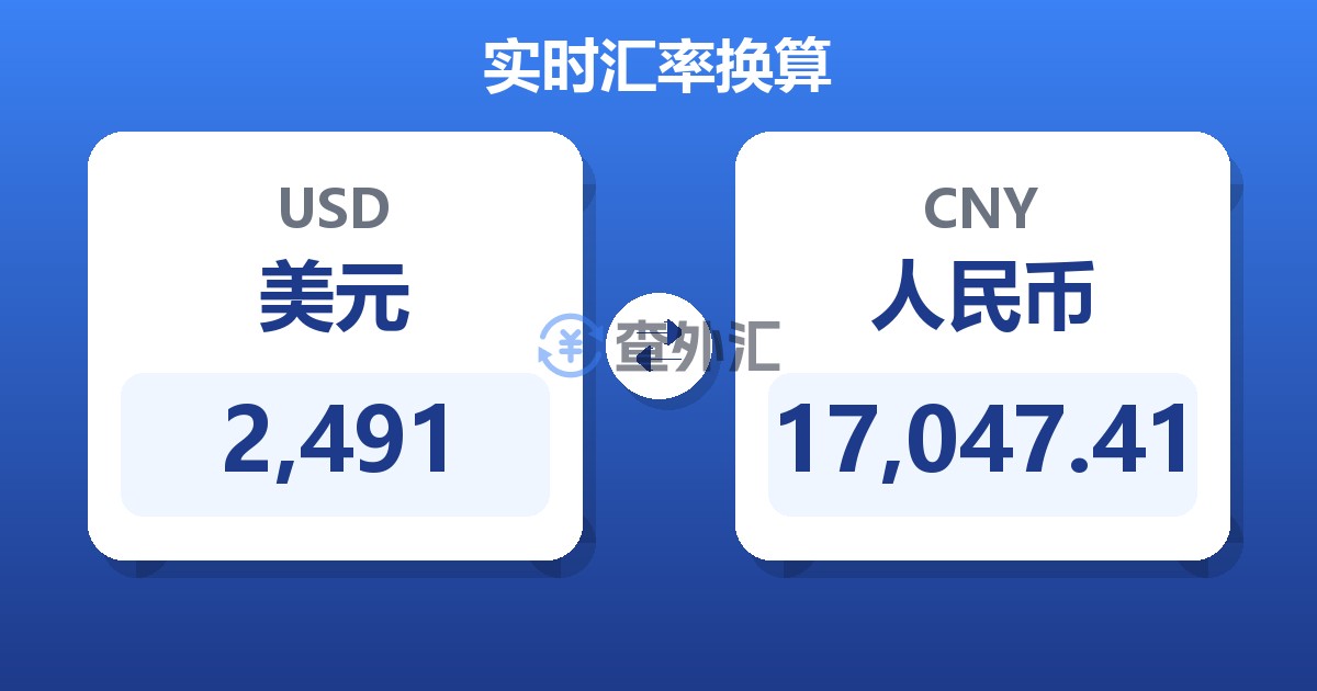 2,491美元兑人民币